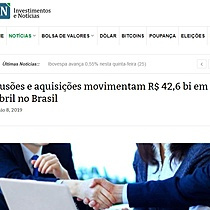 Fuses e aquisies movimentam R$ 42,6 bi em abril no Brasil